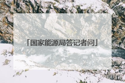国家能源局答记者问