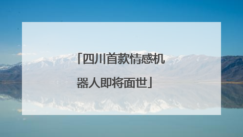 四川首款情感机器人即将面世