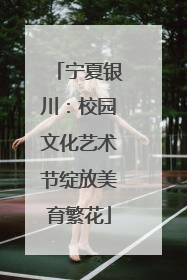 宁夏银川：校园文化艺术节绽放美育繁花