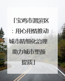 宝鸡市渭滨区：用心用情推动城市精细化治理 助力城市塑颜提质