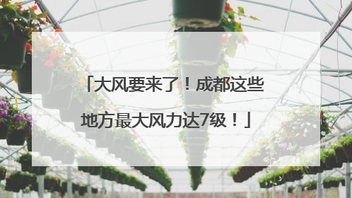 大风要来了！成都这些地方最大风力达7级！