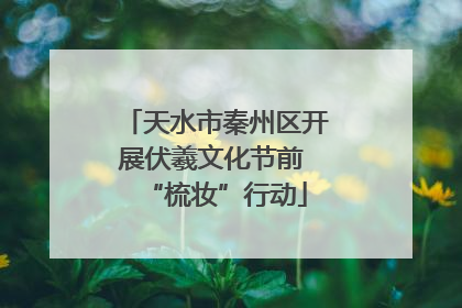 天水市秦州区开展伏羲文化节前 “梳妆”行动