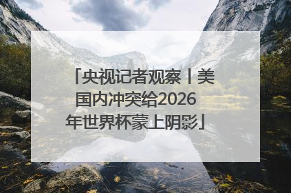 央视记者观察丨美国内冲突给2026年世界杯蒙上阴影