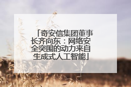 奇安信集团董事长齐向东：网络安全突围的动力来自生成式人工智能