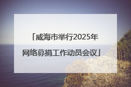 威海市举行2025年网络募捐工作动员会议