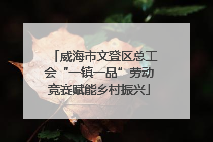威海市文登区总工会“一镇一品”劳动竞赛赋能乡村振兴