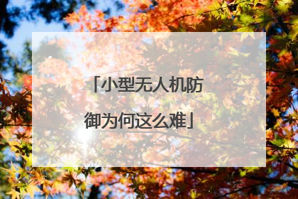 小型无人机防御为何这么难