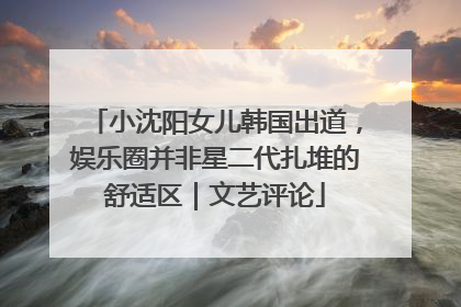 小沈阳女儿韩国出道，娱乐圈并非星二代扎堆的舒适区｜文艺评论