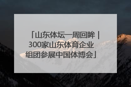 山东体坛一周回眸｜300家山东体育企业组团参展中国体博会