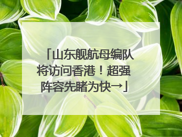 山东舰航母编队将访问香港！超强阵容先睹为快→