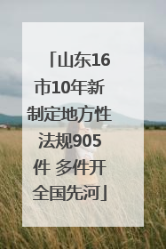 山东16市10年新制定地方性法规905件 多件开全国先河