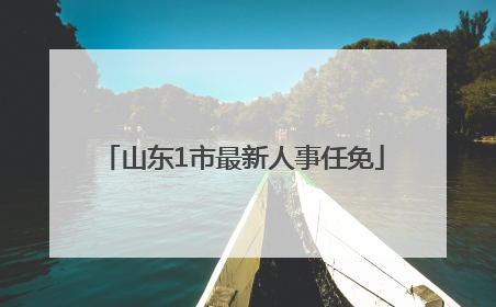 山东1市最新人事任免
