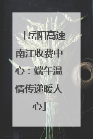 岳阳高速南江收费中心：端午温情传递暖人心
