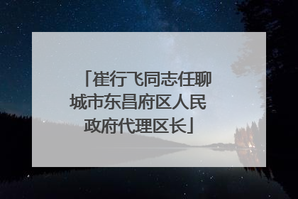 崔行飞同志任聊城市东昌府区人民政府代理区长