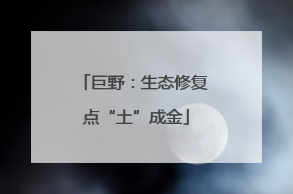 巨野：生态修复点“土”成金
