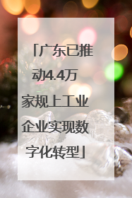 广东已推动4.4万家规上工业企业实现数字化转型