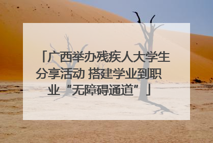 广西举办残疾人大学生分享活动 搭建学业到职业“无障碍通道”