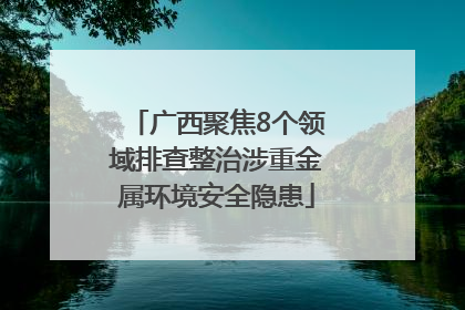 广西聚焦8个领域排查整治涉重金属环境安全隐患
