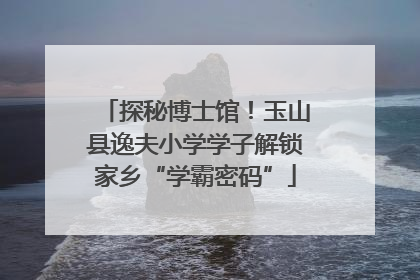 探秘博士馆！玉山县逸夫小学学子解锁家乡“学霸密码”