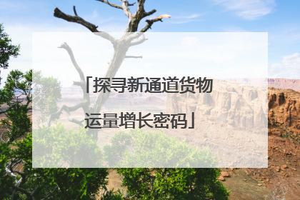 探寻新通道货物运量增长密码