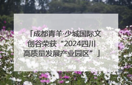 成都青羊·少城国际文创谷荣获“2024四川高质量发展产业园区”