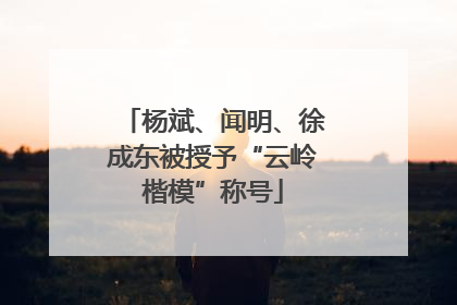 杨斌、闻明、徐成东被授予“云岭楷模”称号