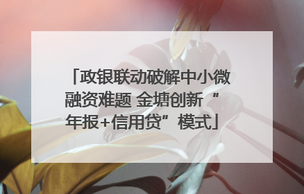 政银联动破解中小微融资难题 金塘创新“年报+信用贷”模式