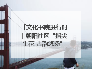 文化书院进行时｜朝阳社区“指尖生花 古韵悠扬”公益课堂开课了