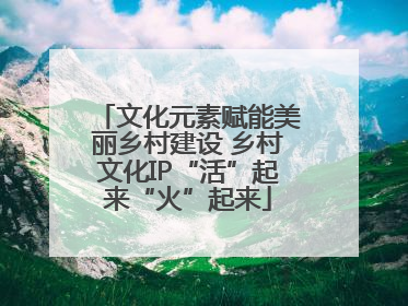 文化元素赋能美丽乡村建设 乡村文化IP“活”起来“火”起来