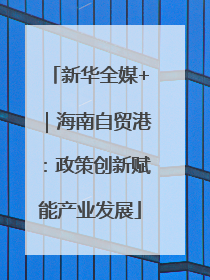 新华全媒+｜海南自贸港：政策创新赋能产业发展