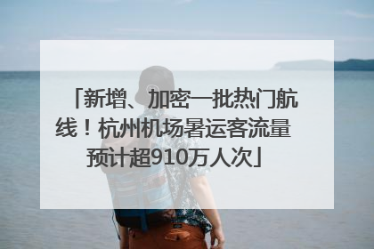 新增、加密一批热门航线！杭州机场暑运客流量预计超910万人次