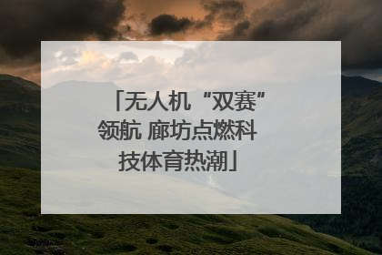 无人机“双赛”领航 廊坊点燃科技体育热潮
