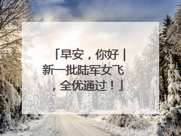 早安，你好｜新一批陆军女飞，全优通过！