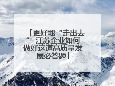 更好地“走出去” 江苏企业如何做好这道高质量发展必答题