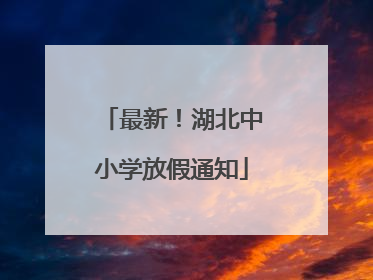 最新！湖北中小学放假通知