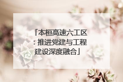 本桓高速六工区：推进党建与工程建设深度融合