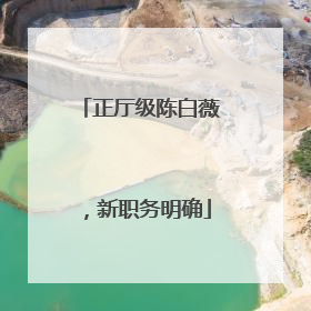 正厅级陈白薇，新职务明确