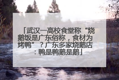 武汉一高校食堂称“烧鹅饭是广东俗称，食材为烤鸭”？广东多家烧鹅店：鸭是鸭鹅是鹅