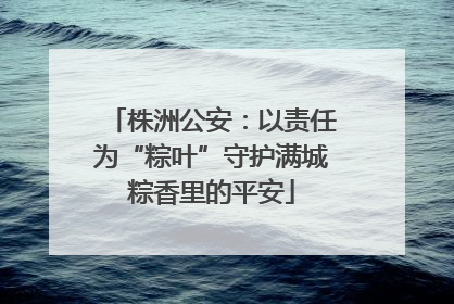 株洲公安：以责任为“粽叶”守护满城粽香里的平安
