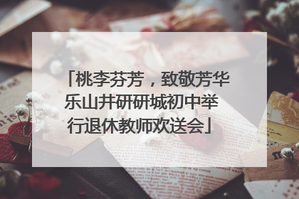 桃李芬芳，致敬芳华 乐山井研研城初中举行退休教师欢送会