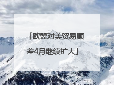 欧盟对美贸易顺差4月继续扩大