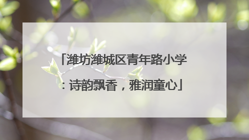 潍坊潍城区青年路小学：诗韵飘香，雅润童心