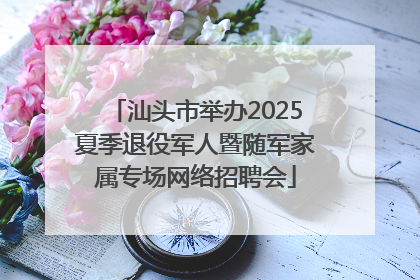 汕头市举办2025夏季退役军人暨随军家属专场网络招聘会