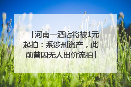 河南一酒店将被1元起拍：系涉刑资产，此前曾因无人出价流拍