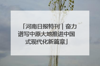河南日报特刊｜奋力谱写中原大地推进中国式现代化新篇章