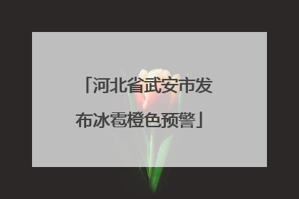 河北省武安市发布冰雹橙色预警