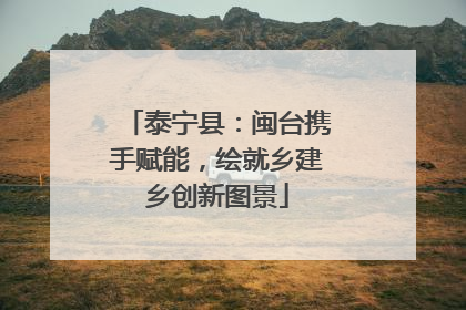 泰宁县：闽台携手赋能，绘就乡建乡创新图景