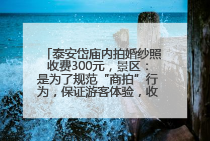 泰安岱庙内拍婚纱照收费300元，景区：是为了规范“商拍”行为，保证游客体验，收取费用全部上交国库