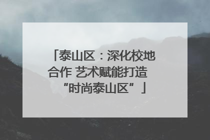 泰山区：深化校地合作 艺术赋能打造“时尚泰山区”