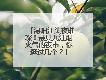 浔阳江头夜璀璨！最具九江烟火气的夜市，你逛过几个？